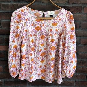 🔴 BOGO 🔴 Puff Sleeved Pink Floral Blouse large